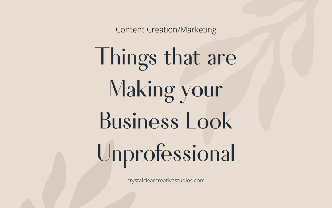 Things that are Making your Business Look Unprofessional